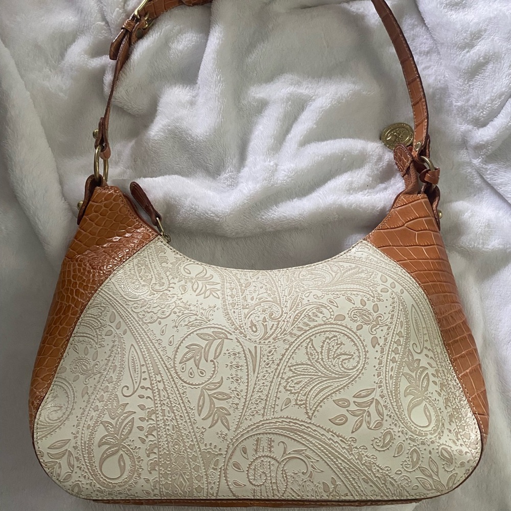 Brahmin Tan Shoulder Bag with Spacious Interior